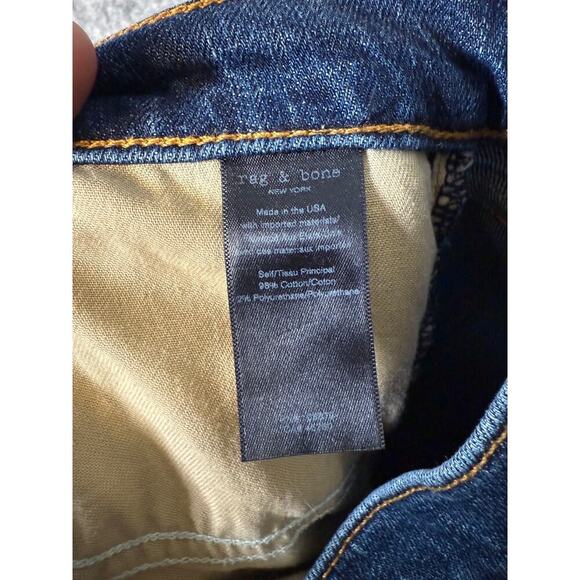 Rag & Bone Wmns Dark Blue High Rise Straight Leg Denim Jeans Size 28 Made in USA - Picture 5 of 9